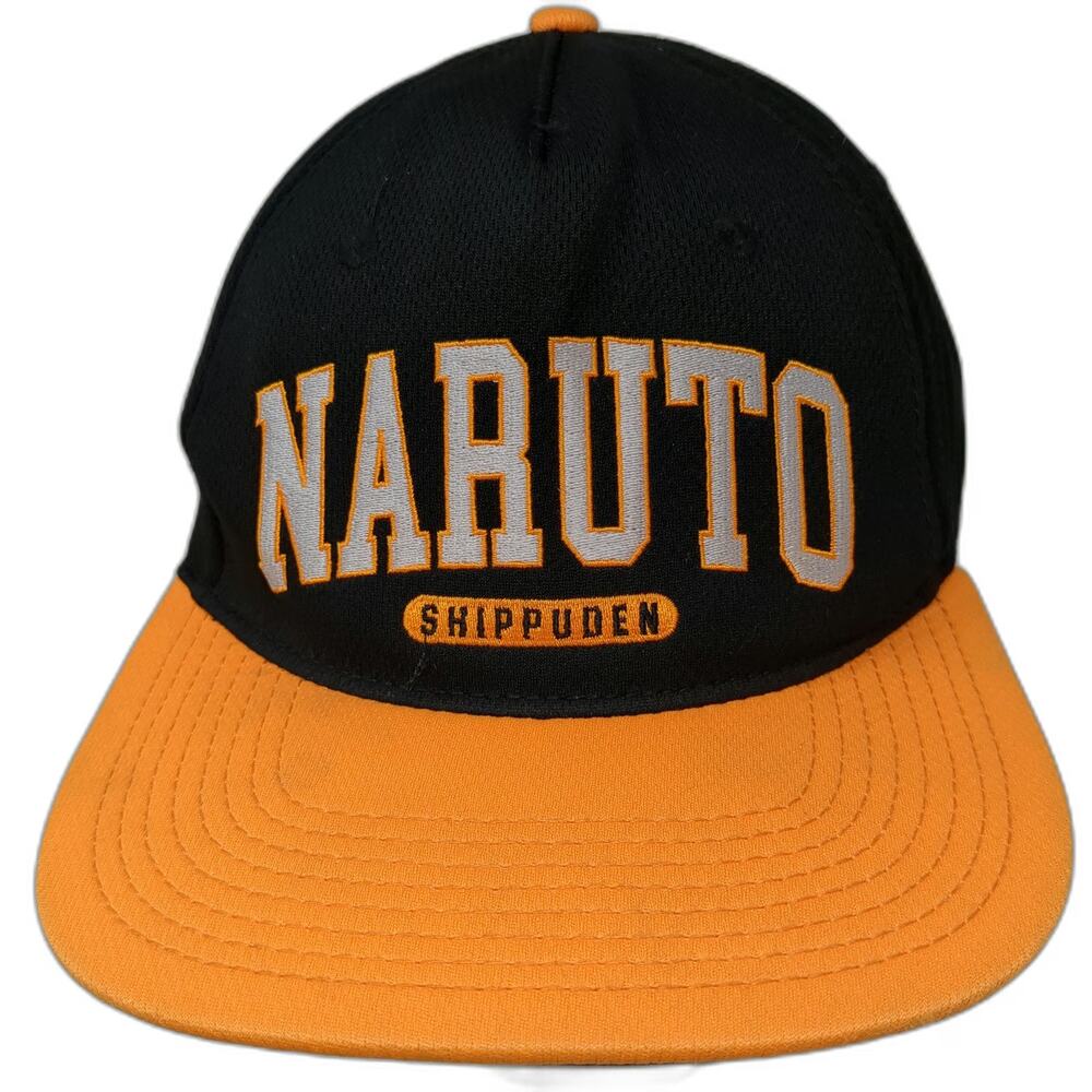 Naruto Shippuden Snapback Hat Black Orange One Size Viz Media Underbrim Anime